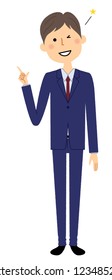 Illustration Businessman Pointing Finger Stock Vector (Royalty Free ...