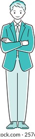 Illustration of a businessman posing with his arms folded