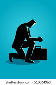 Illustration of a businessman praying