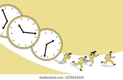 Illustration of a businessman pressed for time, vector, blog illustration