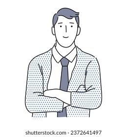 illustration of businessman or professional person. working man line art vector with simple japanese cartoon style