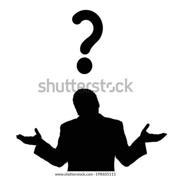 Illustration Businessman Question Silhouette Isolated Stock Vector ...