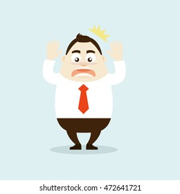 Illustration of businessman is so scared. Vector illustration flat style.