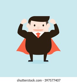 Illustration of businessman is strong. Vector illustration flat style.