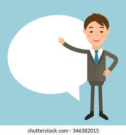 Illustration of a businessman in the style of  flat design .Vector