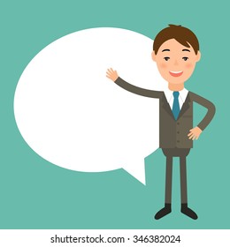 Illustration of a businessman in the style of  flat design .Vector