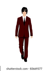 Illustration businessman in suit isolated - vector