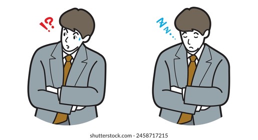 Illustration of a businessman taking a nap.