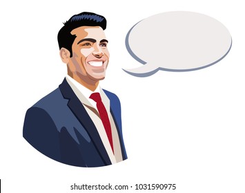 Illustration of a businessman talking