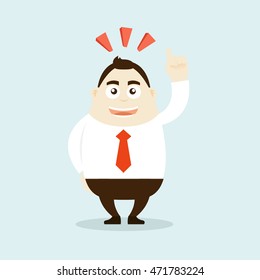 Illustration of businessman is thinking and having idea. Vector illustration flat style.