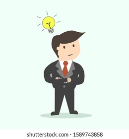 Illustration of Businessman is thinking idea