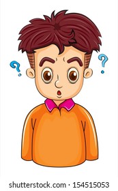Illustration of a businessman thinking on a white background