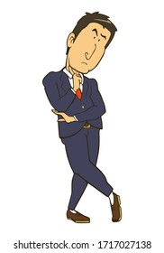 Illustration of a businessman thinking. Vector illustration on white background.