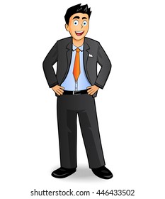 Illustration of businessman vector drawing on white background