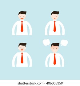Illustration of businessman. Vector illustration flat style.
