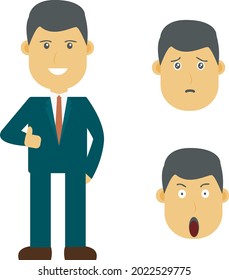 illustration businessman vector male cute