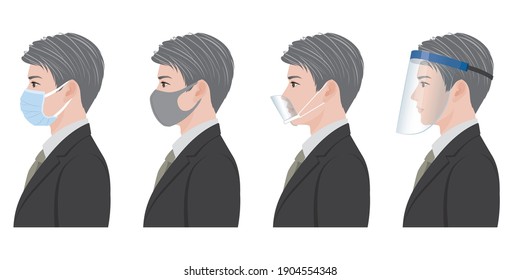 Illustration of a businessman. Virus infection countermeasures.