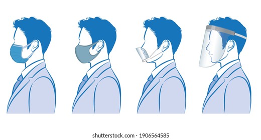Illustration of a businessman. Virus infection countermeasures.