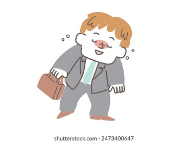 Illustration of a businessman walking drunk