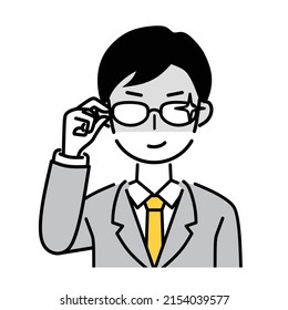 Illustration of a businessman wearing glasses.