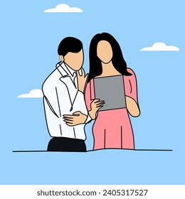 illustration of a businessman who is designing a strategy