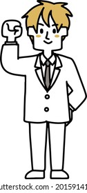 Illustration of a businessman who is good at