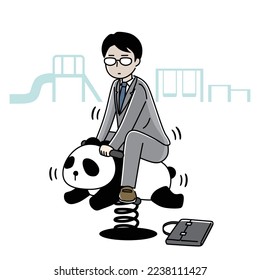 Illustration of a businessman who is at a loss.