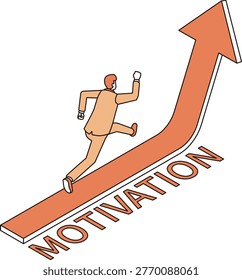 Illustration of a businessman whose motivation is boosted
