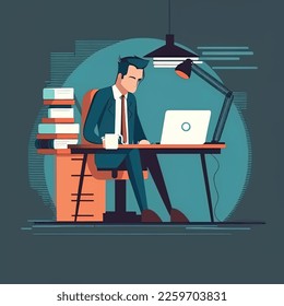 Illustration of a businessman. Working with a flat design.