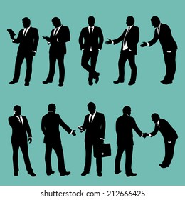 illustration of businessmen set in different situations