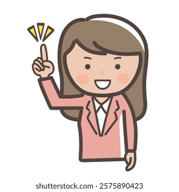 Illustration of a businesswoman explaining the points