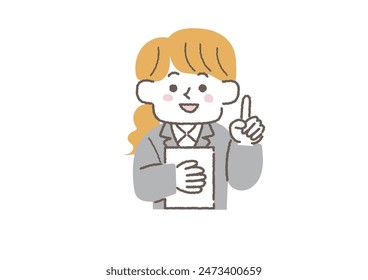 Illustration of a businesswoman giving an explanation