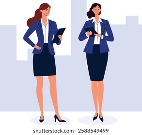 illustration of businesswoman in office