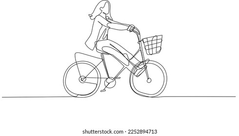 Ilustración de una mujer de negocios montando bicicleta de alta velocidad sin descanso