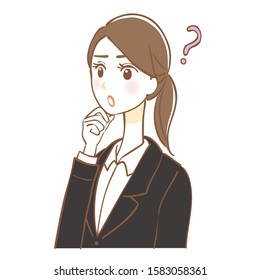 Illustration of a businesswoman wondering