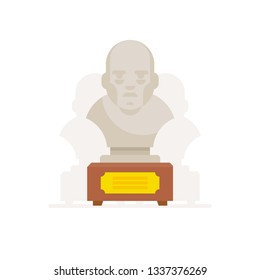 Illustration of a bust bald man flat