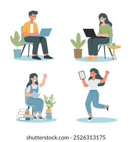 illustration of the busyness of several people