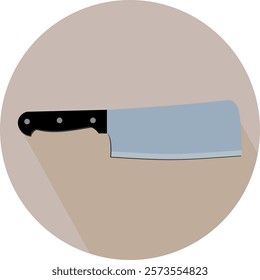 illustration of butcher knife meat vector