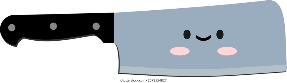 illustration of butcher knife meat vector kawaii cartoon