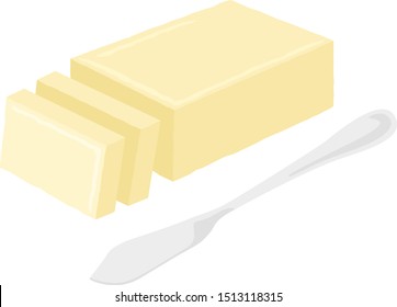 
Illustration of butter.
Illustration of a butter knife.