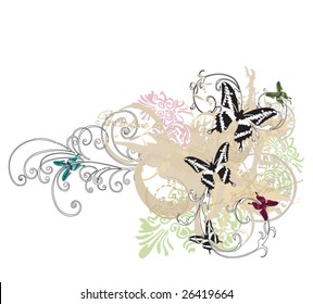 Illustration of butterflies