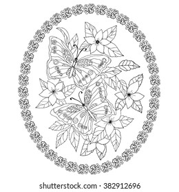 Illustration with butterflies.