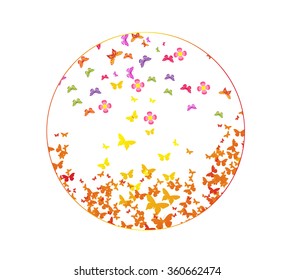 illustration of butterflies, flower colorful