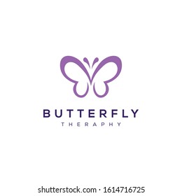 Illustration Butterfly animal silhouette logo template Vector logo design