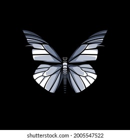Diseño de vectores BW de mariposa de ilustración