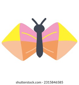 Illustration of butterfly deformed in pop colorful