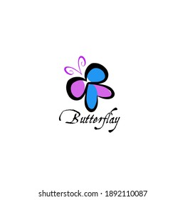 Illustration of butterfly design in bright color vector