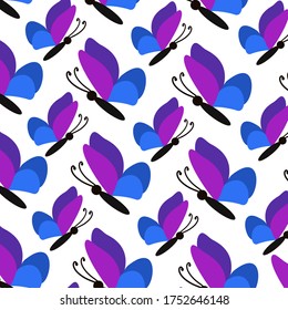 
Illustration eines Schmetterlings im flachen Stil. Schmetterlingsthema.