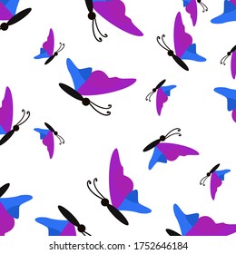 
illustration of a butterfly in a flat style. butterfly theme.