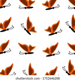 
illustration of a butterfly in a flat style. butterfly theme.